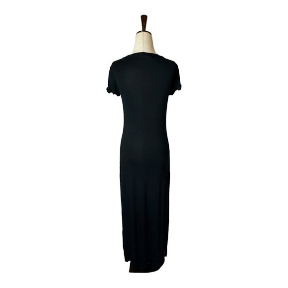 C&C California Dress Womens Extra Small Black Short Sleeve Scoop Neck Tee Maxi - Picture 3 of 11